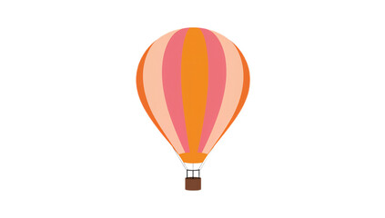 Fototapeta premium Vibrant digital illustration of a stylized hot air balloon soaring gracefully, symbolizing uplifting adventure, freedom, and colorful journeys against a clear sky backdrop