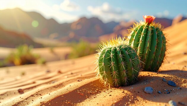 close up cactus in dessert