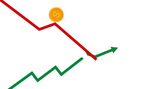 business is slow video animation business decline flat concept