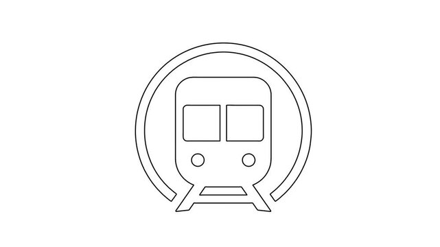 Whiteboard Animation of Front View Passenger Train