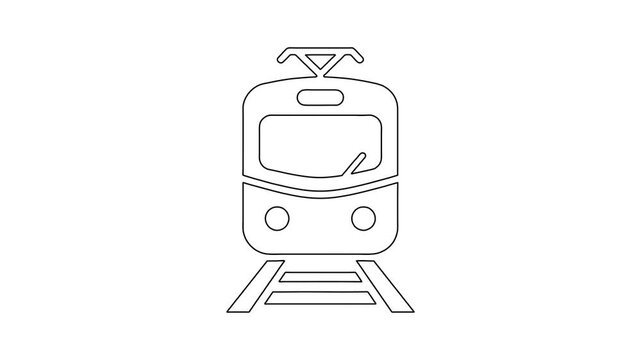 Whiteboard Animation of Front View Passenger Train