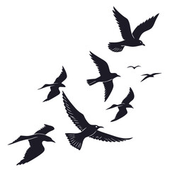 Obraz premium A flock of birds flying in the air