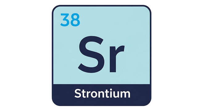 Strontium element symbol chemical periodic table.