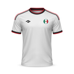 3d realistic away soccer jersey Mexico national team, shirt template