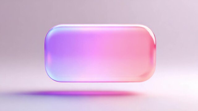 Abstract rounded rectangle shape changing colors and glowing in soft studio lighting