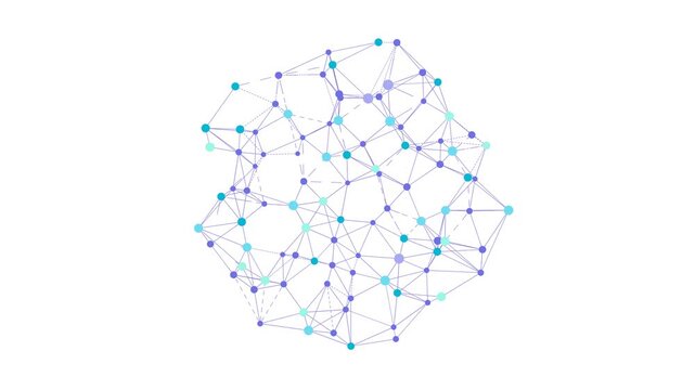 Digital Matrix Network Breach on White background with flickering nodes. Visualizing data encryption, cyber attack, and digital firewall security.