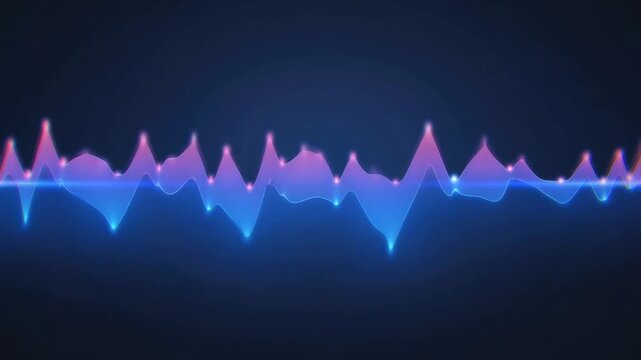 Energetic neon sound wave audio waveform abstract blue pink technology equalizer frequency pulse vibration pattern smooth sound wave audio waveform neon gradient frequency line glowing spectrum