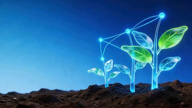Glowing plants with network connections