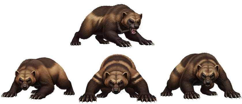 Four Illustrations of a Prehistoric Bear Species.