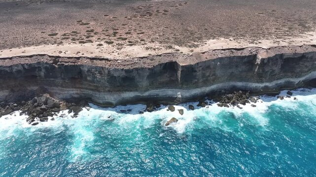 Aerial footage of Bunda Cliffs Nullabor South Australia