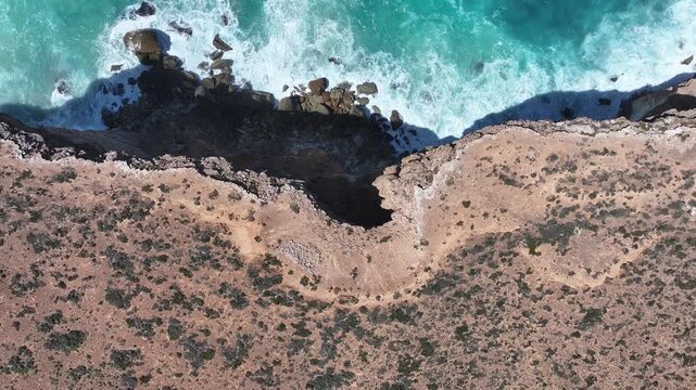 Aerial footage of Bunda Cliffs Nullabor South Australia