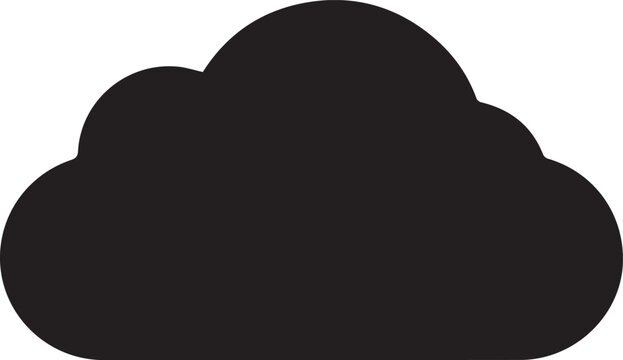 A black cloud on a white background
