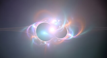 Naklejka premium A glowing abstract fractal design featuring soft ethereal light curves against a dark background