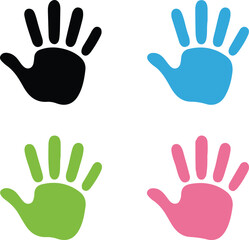 Obraz premium colorful hand prints vector illustration, flat design
