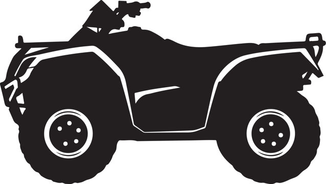 Vector ATV silhouette, side view, black