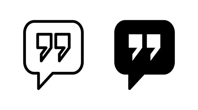 Quote icon set vector. Quotation mark sign and symbol