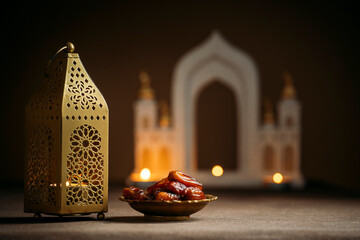 Ramadan Kareem background with copy space