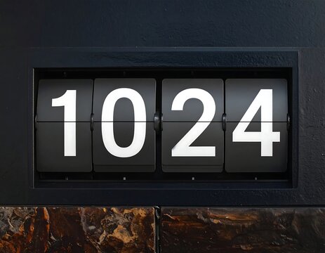 A close-up of a flip counter display showing the number 1024