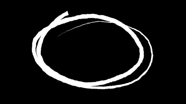 Black and white abstract circle marker with drawing effect background. 