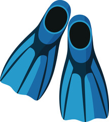 Swimming fins diving flippers blue and black vector on white background. © Rokaiya