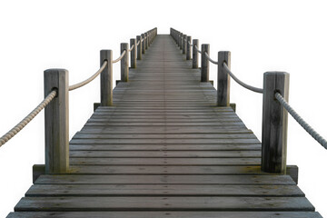 Naklejka premium HD realistic old wooden pier isolated on white or white png