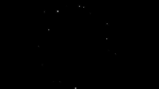 Twinkle glitter star particle animation, glowing cartoon doodle stars, After Effects motion graphics on black screen alpha overlay, sparkling night sky, 4K seamless loop.