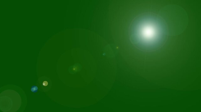 Abstract green background with digital lens flare background. Beautiful digital flare effect. Modern flare and sunlight video 4k.