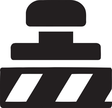 Tamping rammer machine icon for construction and soil compaction