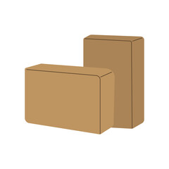 Fototapeta premium Pair of brown yoga blocks or bricks for balance and stretching support, flat vector illustration