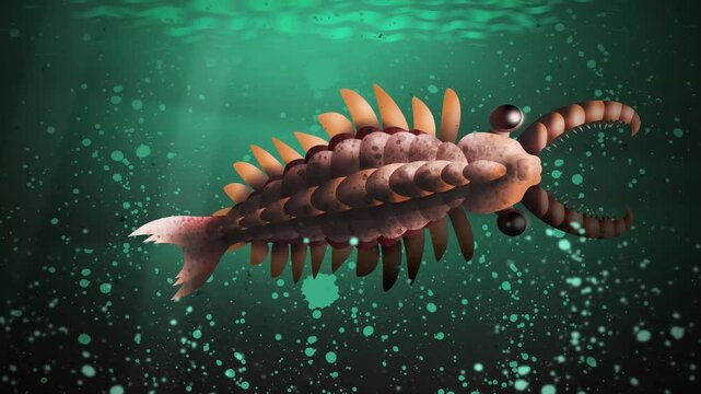 anomalocaris extinct cambrian marine arthropod swimming underwater