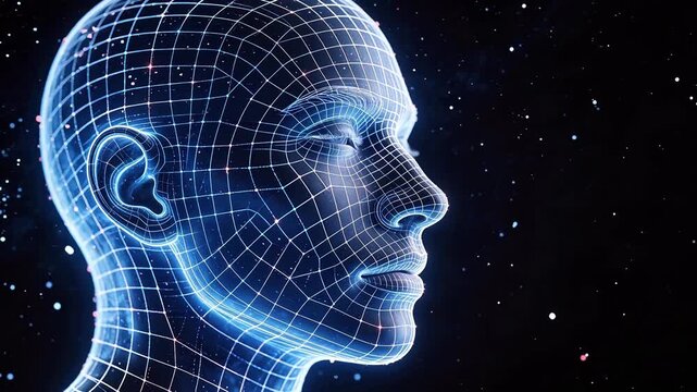 Digital human head wireframe