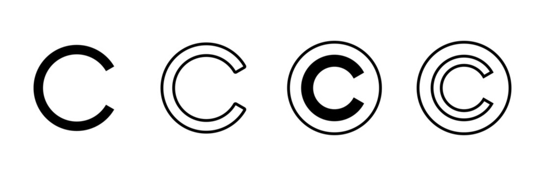 Copyright icon set. copyright symbols