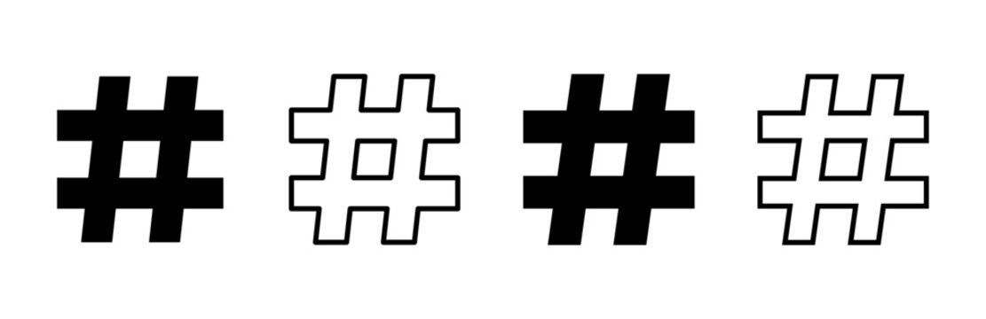 Hashtag icon set. hashtag symbol