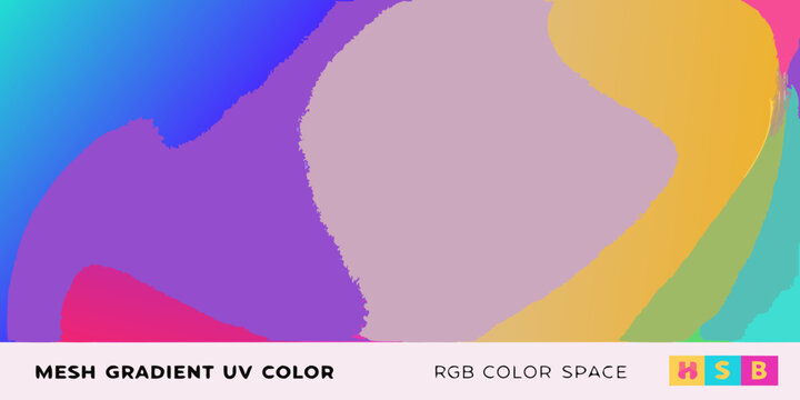 Abstract colorful gradients and shapes with text overlay