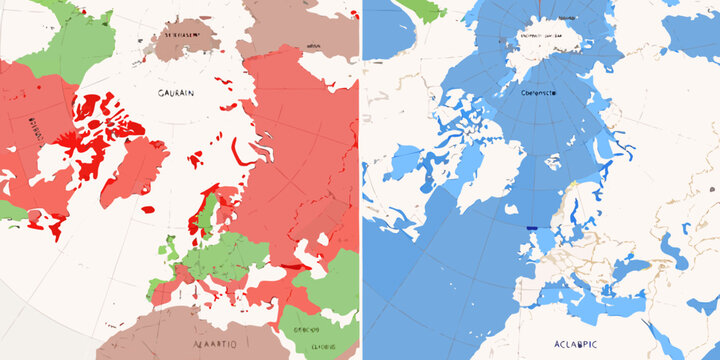 Political map of europe and surrounding regions showing color coded boundaries