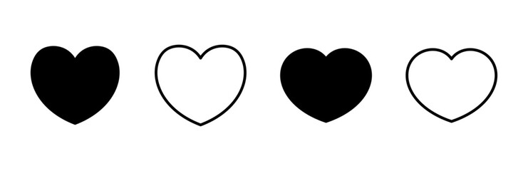 Obraz premium Love icon set. Heart icon vector. Like icon vector.