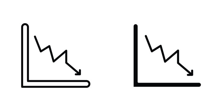 Reduction chart icon graphic design vector symbols. Best for Graphics