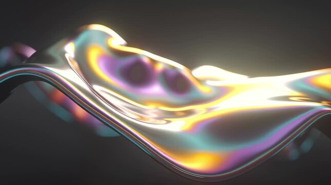 Abstract liquid mercury waves flowing slow motion, ultra reflective chrome surface shifting rainbow chromatic reflections macro cinematic lighting shallow depth of field fluid motion futuristic luxury