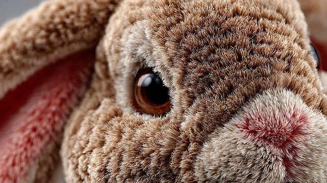 Sweet plush bunny with rosy cheeks high resolution image