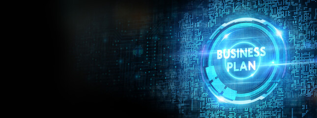 Business plan concept. Business, Technology, Internet and network concept. 3d illustration