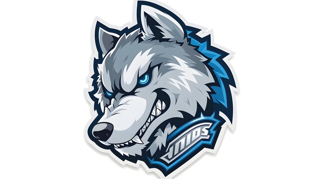 Fierce Wolf Head Mascot Esports Gaming Logo Team Emblem Illustration
