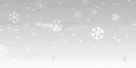 Winter scene depicting reindeer and snowflakes in a grayscale palette © Rina