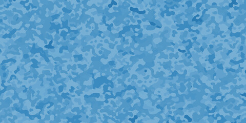 Abstract blue camouflage pattern with irregular organic shapes © Rina