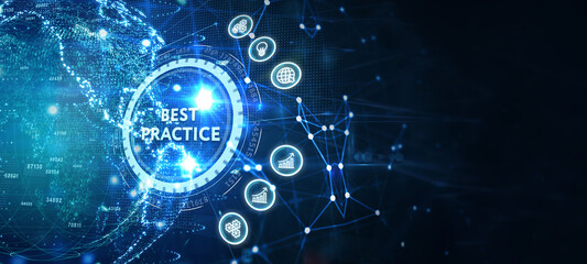 Business, Technology, Internet and network concept. BEST PRACTICE successful business concept. 3d illustration