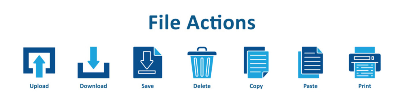 File Actions icon banner glyph color collection