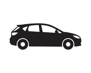 Fototapeta premium Hatchback car vehicle silhouette vector icon