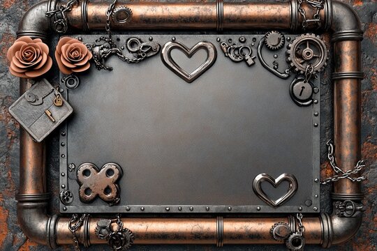Industrial pipe frame for Valentine's Day, Mother's Day, and weddings
