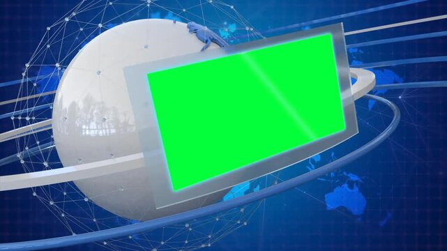 3D World News Promo Opener - Professional Green Screen Chroma Key Template with Animated Rotating Globe and Outro Transition for Broadcast and Media Production