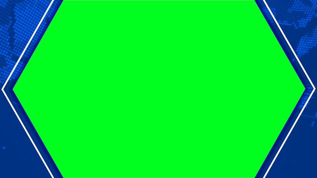 Professional World News Promo Opener - 3D Blue Motion Graphics with Hexagonal Green Screen Transition for Broadcast and Media