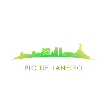 Rio de Janeiro skyline silhouette. Vector design colorful illustration